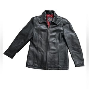 Vintage Harold’s genuine leather coat black size Large